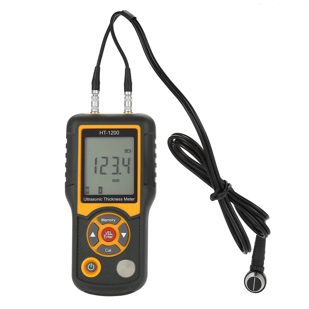 Ultrasonic Thickness Gauge Meter Steel Thickness Tester 1.2-225mm Range 0.1mm Resolution, HT-1200