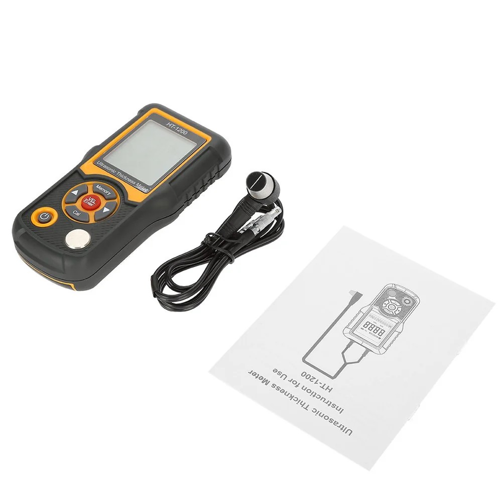 Ultrasonic Thickness Gauge Meter Steel Thickness Tester 1.2-225mm Range 0.1mm Resolution, HT-1200