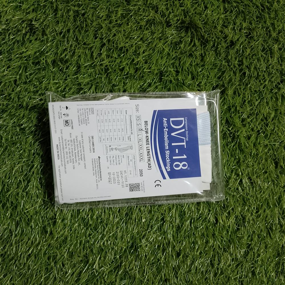 Dvt18 Antiembolism Stockings - Nylon Material, Medium Size, White Color | Plain Pattern, Washable, Designed For Comfort And Blood Circulation