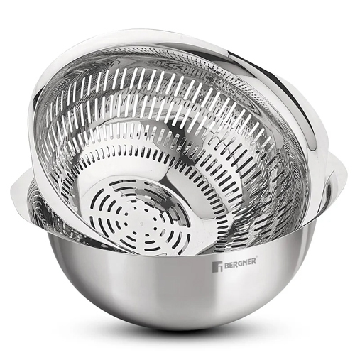 2 In 1 Stainless Steel Uni Colander And Mixing Container