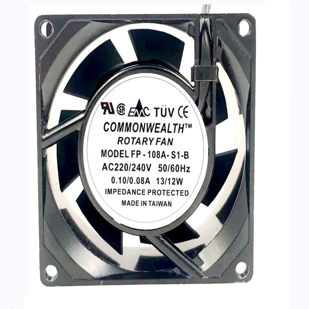 COMMONWEALTH FP-108A AC220/240V AC 0.10/0.8A 13/12W 50/60Hz 8038mm 2-Wire Cooling Fan