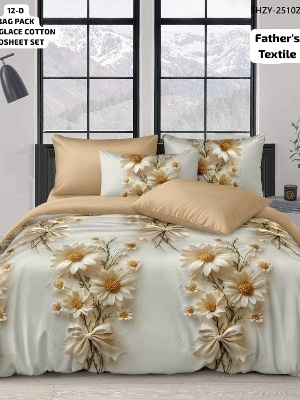 12 D digital print bedsheet set