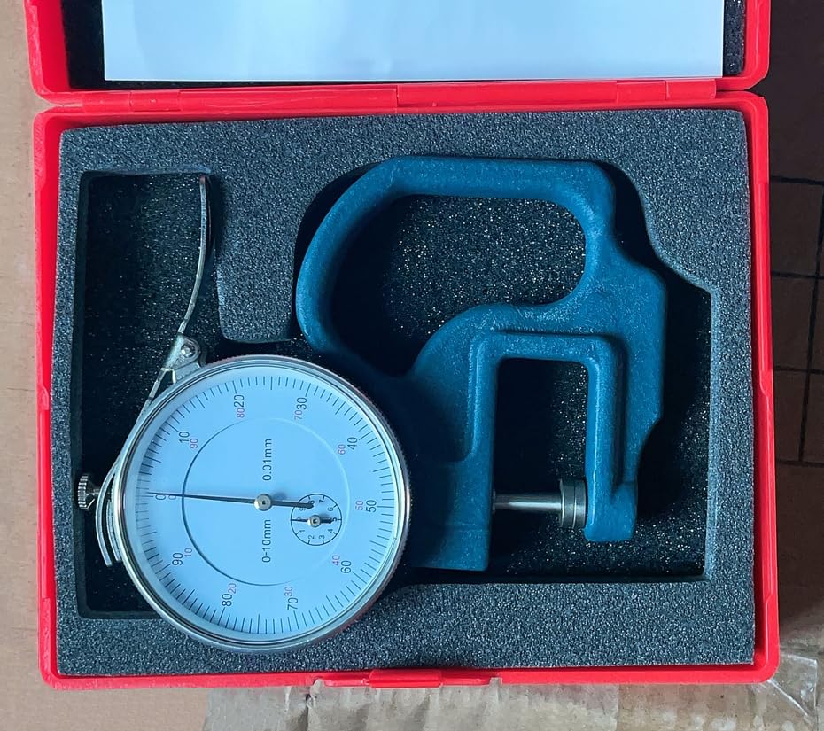 True Sense Round Dial Thickness Gauge,0-10x30mm Range 0.01mm Resolution, ATG-01