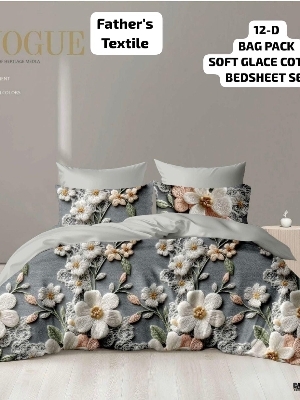 12 D digital print bedsheet set