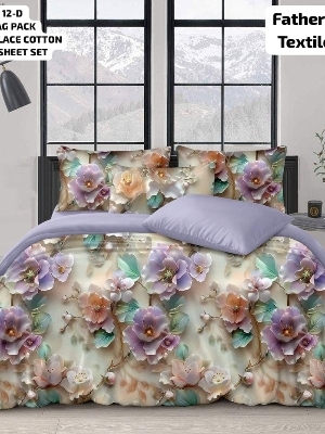 12 D digital print bedsheet set