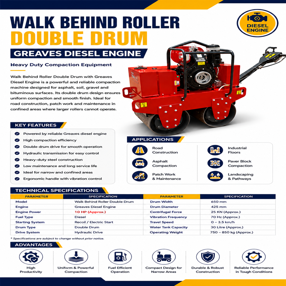 Walk Behind Vibratory Roller - Application: Asphalt