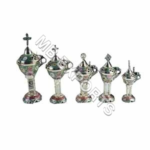 5 रंगीन धूपदान का सिल्वर सेट