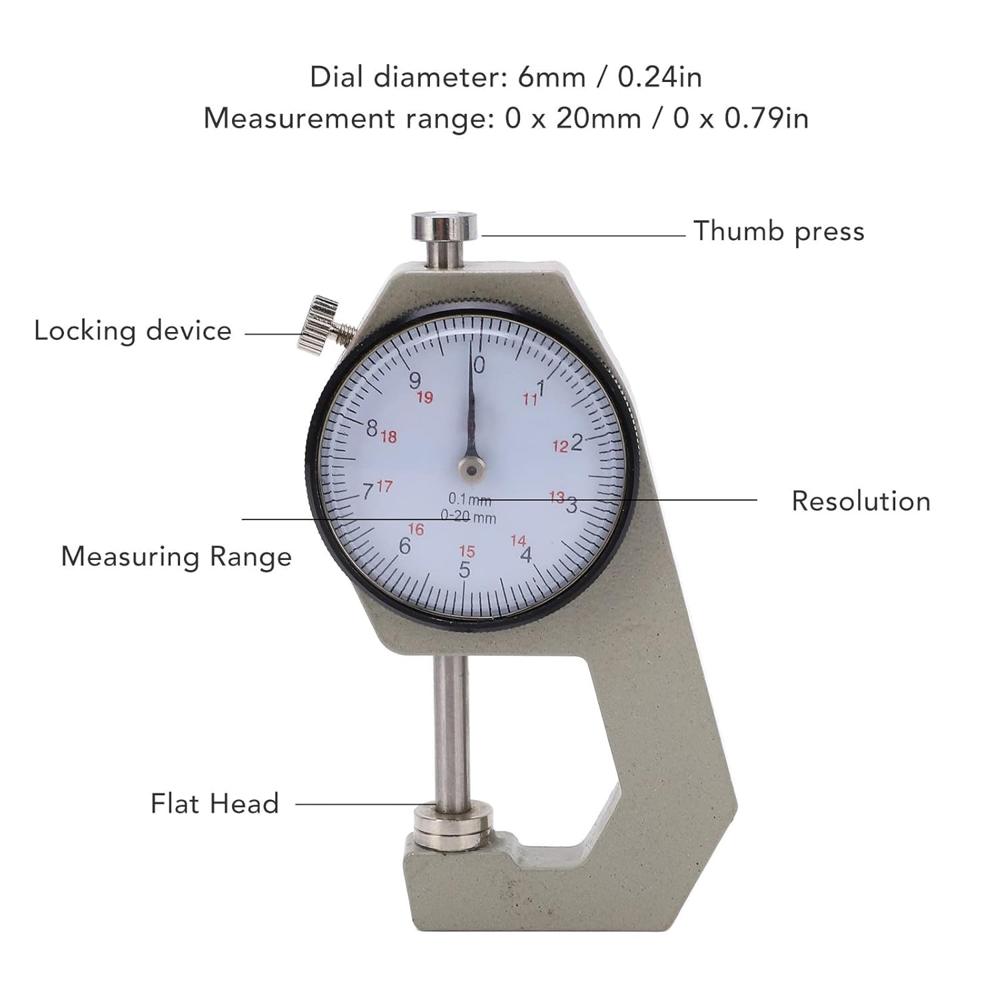 True Sense Portable Mini Precise Dial Thickness Gauge Meter Pearl & Diamond Gauge Measurement Tool, MATG-01