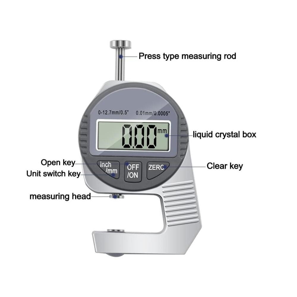 True Sense Portable Mini Precise Digital Display Screen Thickness Gauge Meter Measurement Tool, MDTG-01