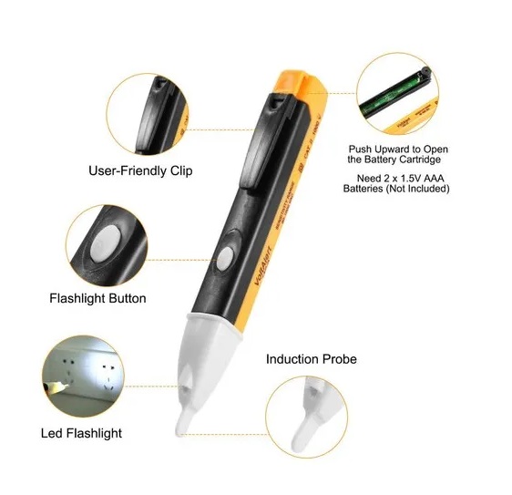 True Sense Non Contact Electric Voltage Tester Pen, 1AC-D