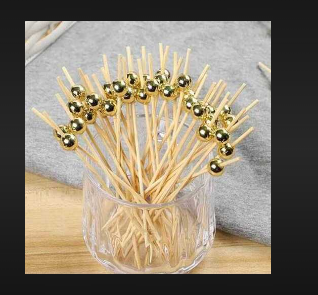 Toothpick stick fancy golden