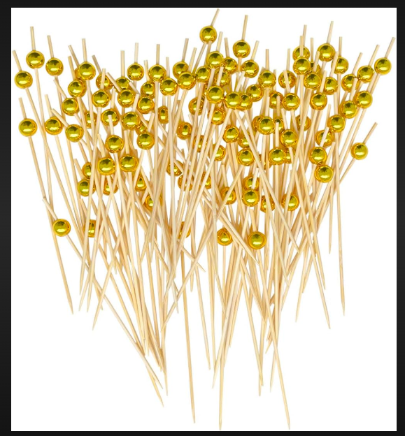 Toothpick stick fancy golden