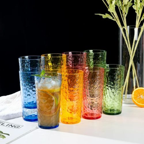 Premium Acrylic Water Glass Set Unbreakable Stylish Tumblers for Home Restaurant and Catering
