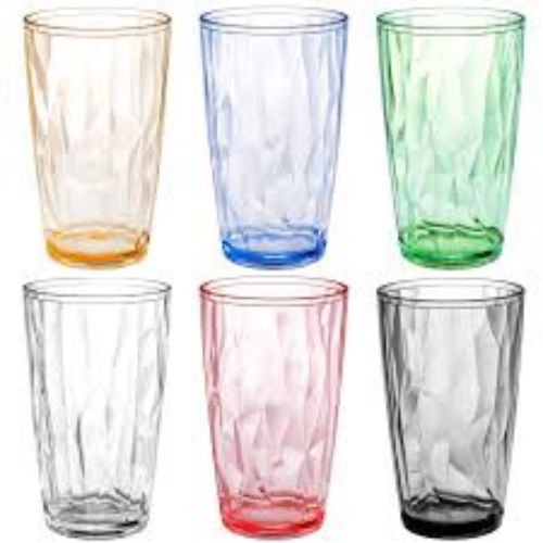 Premium Acrylic Water Glass Transparent Durable Plastic Tumblers For Dining Table And Kitchen Use - Capacity: 250 Milliliter (ml)