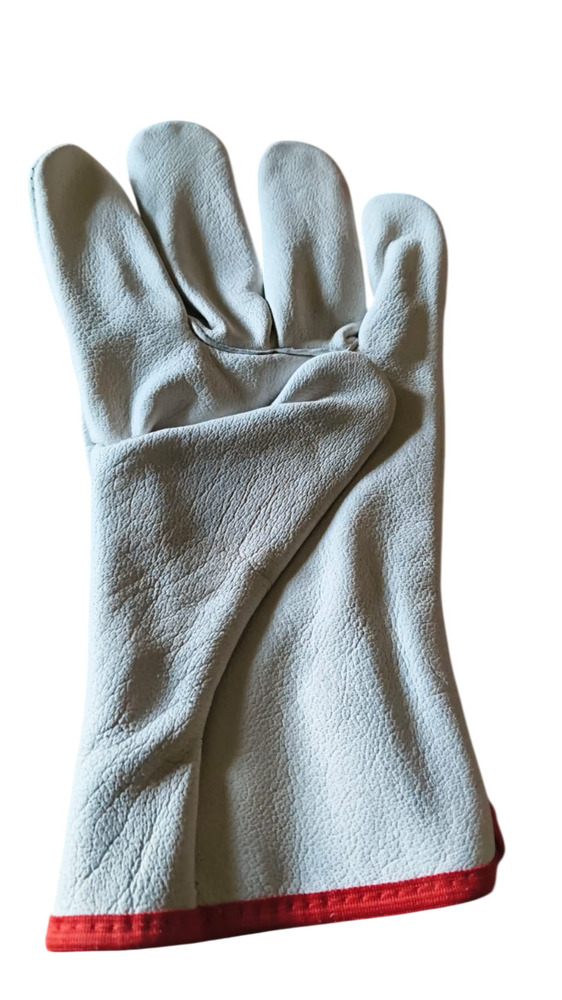 White Leather Industrial Safety Gloves