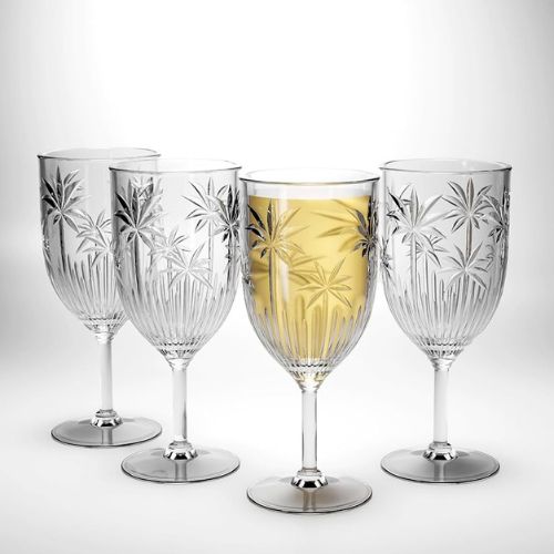 Acrylic Drinking Water Glass Set Transparent Durable Plastic Cups for Picnic Camping and Travel