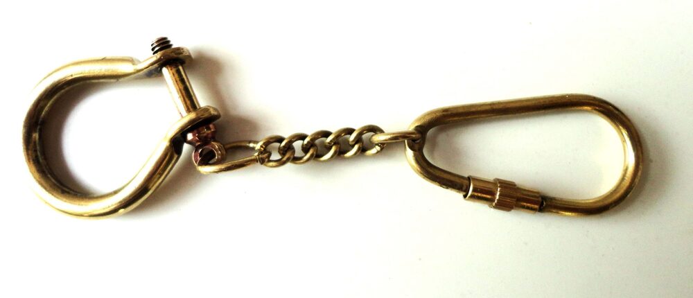 Antique Brass Nautical Keychain | Vintage Marine Keyring | Gift Souvenir Collectible