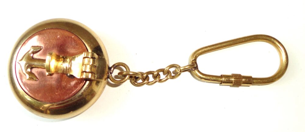Antique Brass Nautical Keychain | Vintage Marine Keyring | Gift Souvenir Collectible
