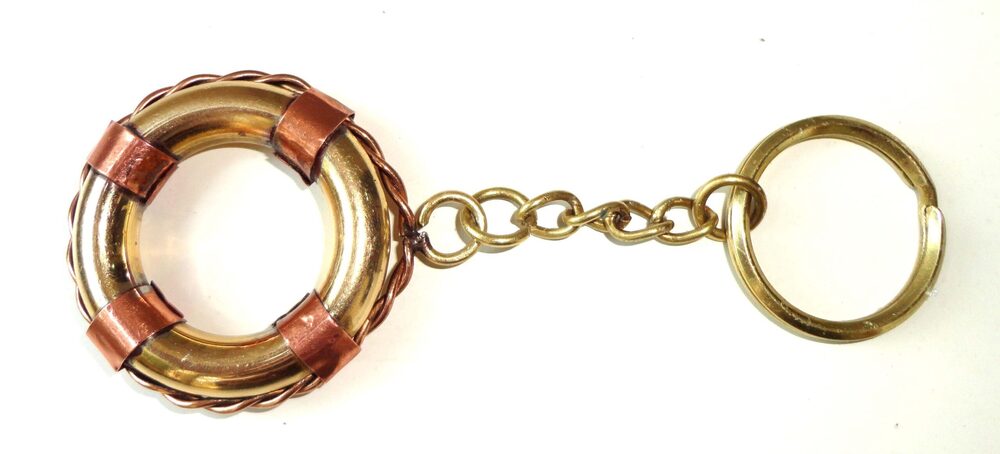 Antique Brass Nautical Keychain | Vintage Marine Keyring | Gift Souvenir Collectible