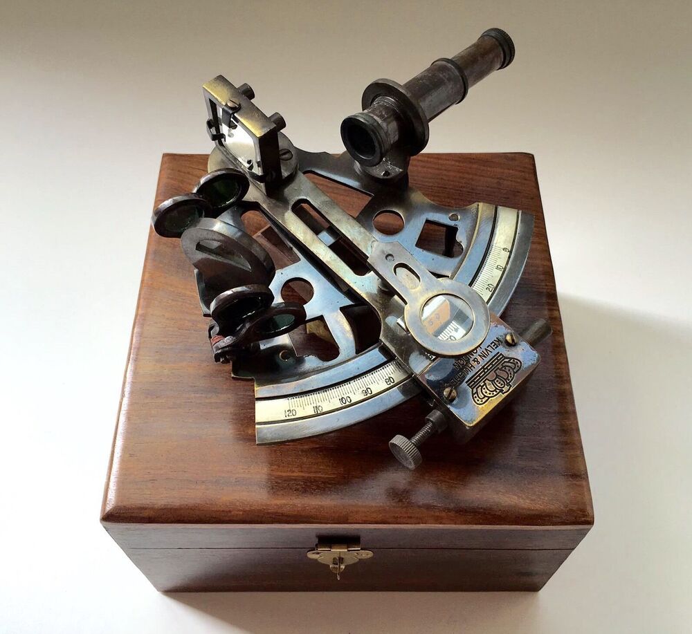 Antique Brass Nautical Sextant | Vintage Marine Navigation Instrument | Maritime Gift Collectible
