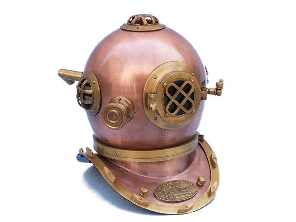 Antique Brass Nautical Diving Helmet | Vintage Marine Diver Helmet Decor | Collectible ShowpieceRHD 2580 Diving Helmet