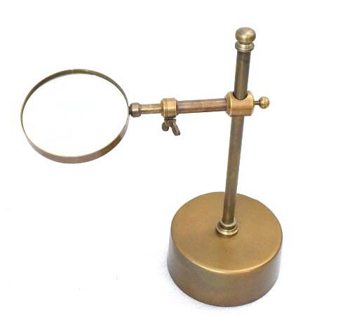 Antique Brass Magnifying Glass | Vintage Handheld Reading Magnifier | Nautical Desk Decor Gift