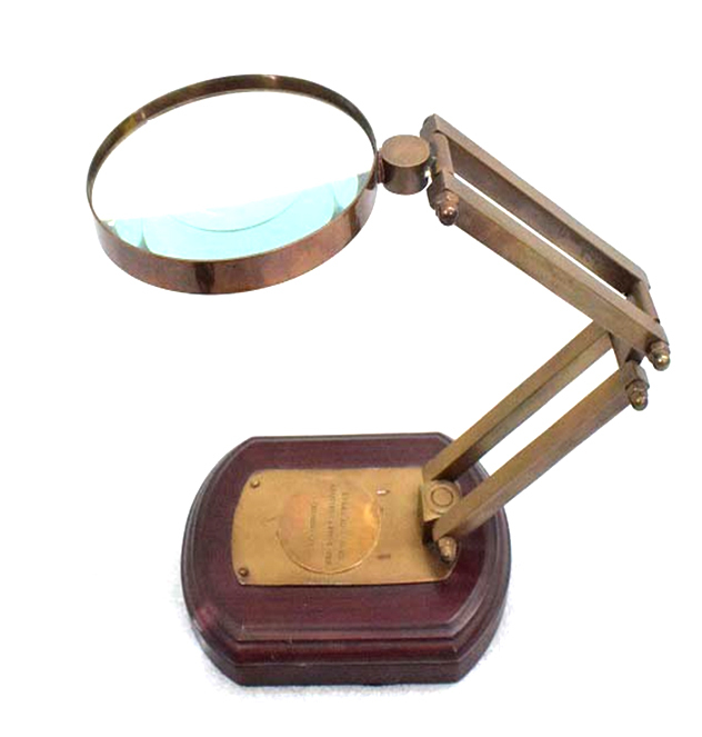 Antique Brass Magnifying Glass | Vintage Handheld Reading Magnifier | Nautical Desk Decor Gift