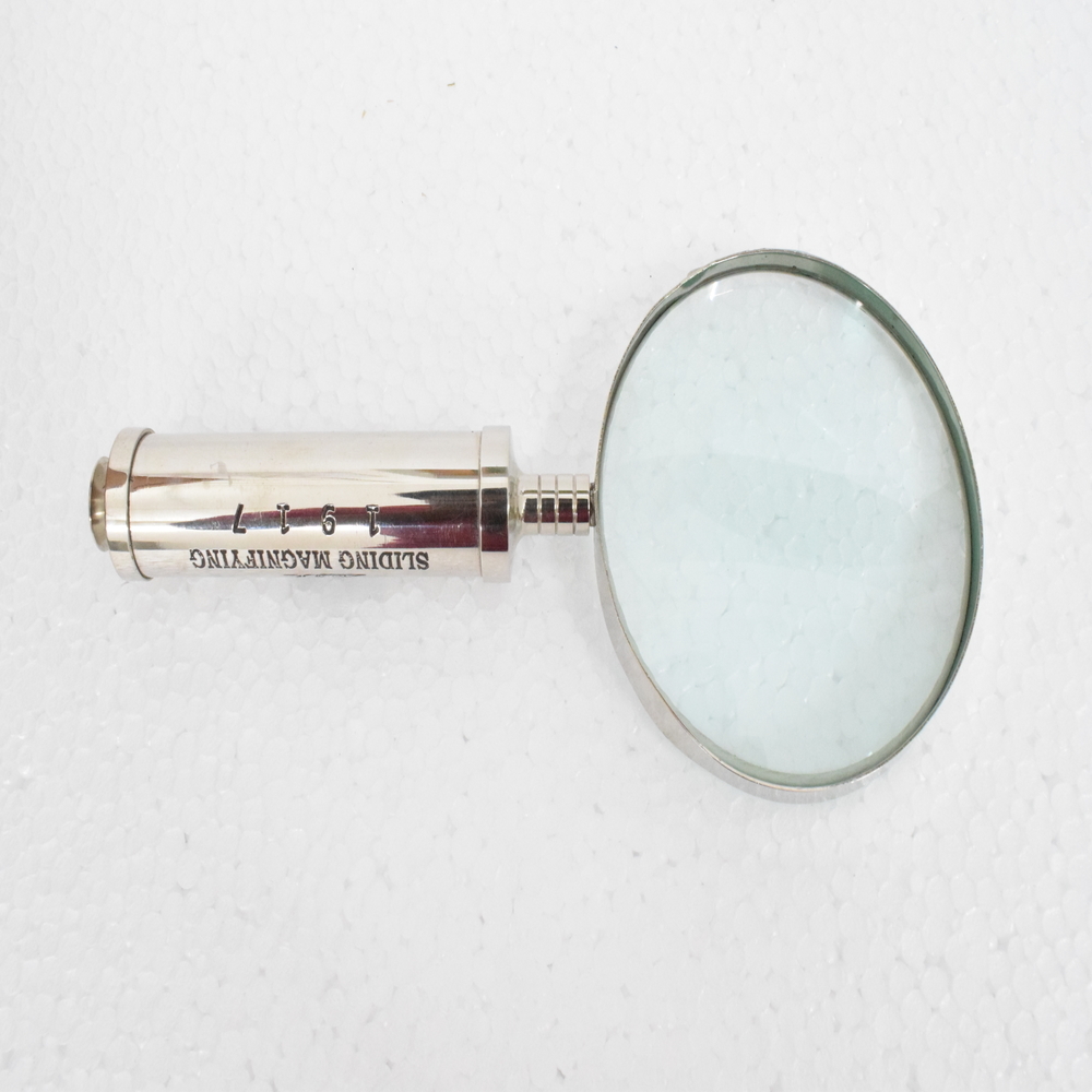 Antique Brass Magnifying Glass | Vintage Handheld Reading Magnifier | Nautical Desk Decor Gift