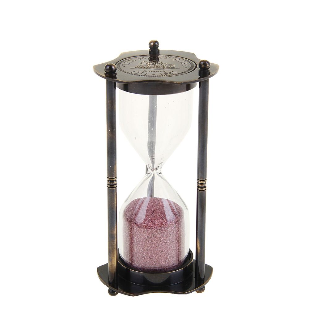 Antique Brass Nautical Sand Timer Hourglass | Vintage Maritime Decor | Gift Collectible