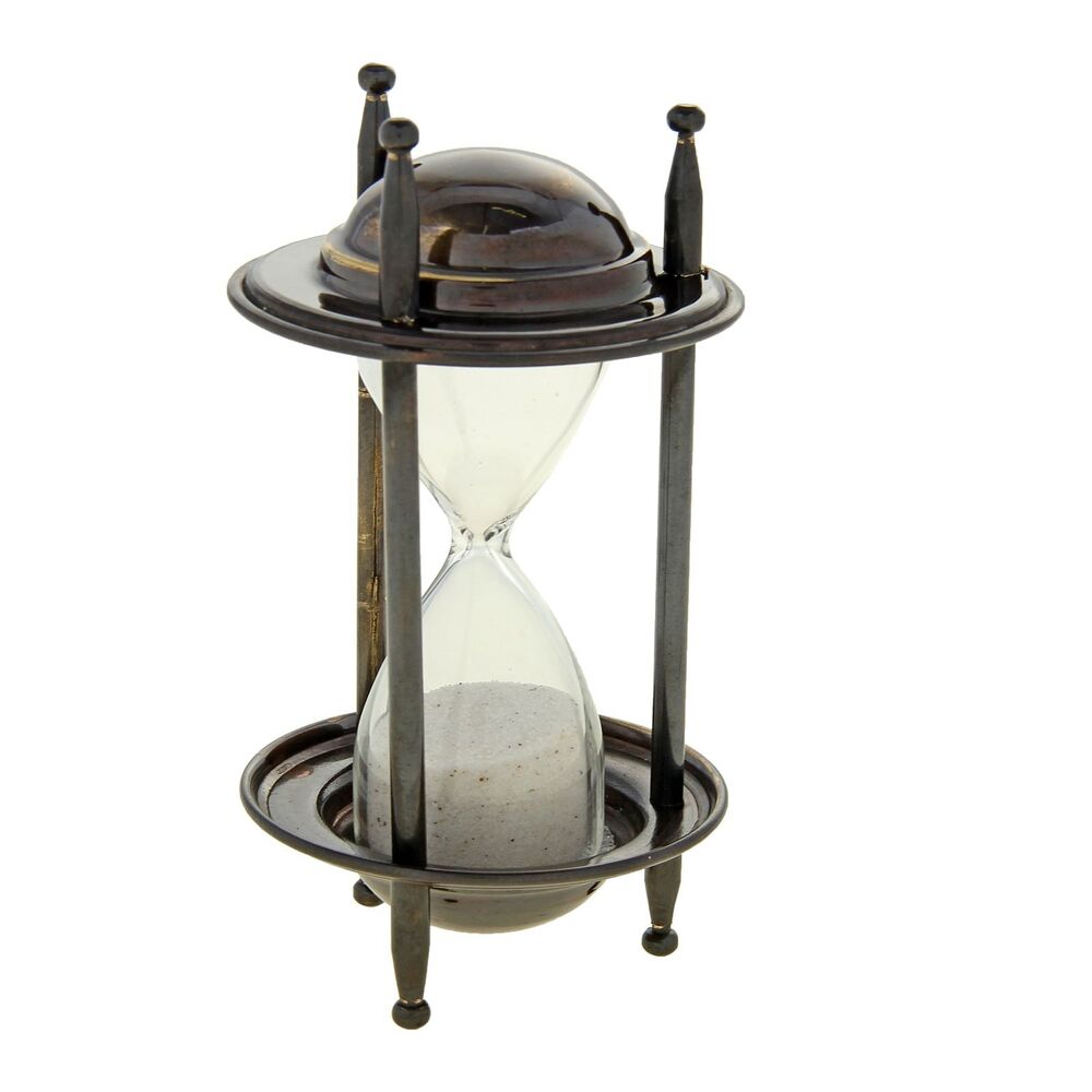 Antique Brass Nautical Sand Timer Hourglass | Vintage Maritime Decor | Gift Collectible