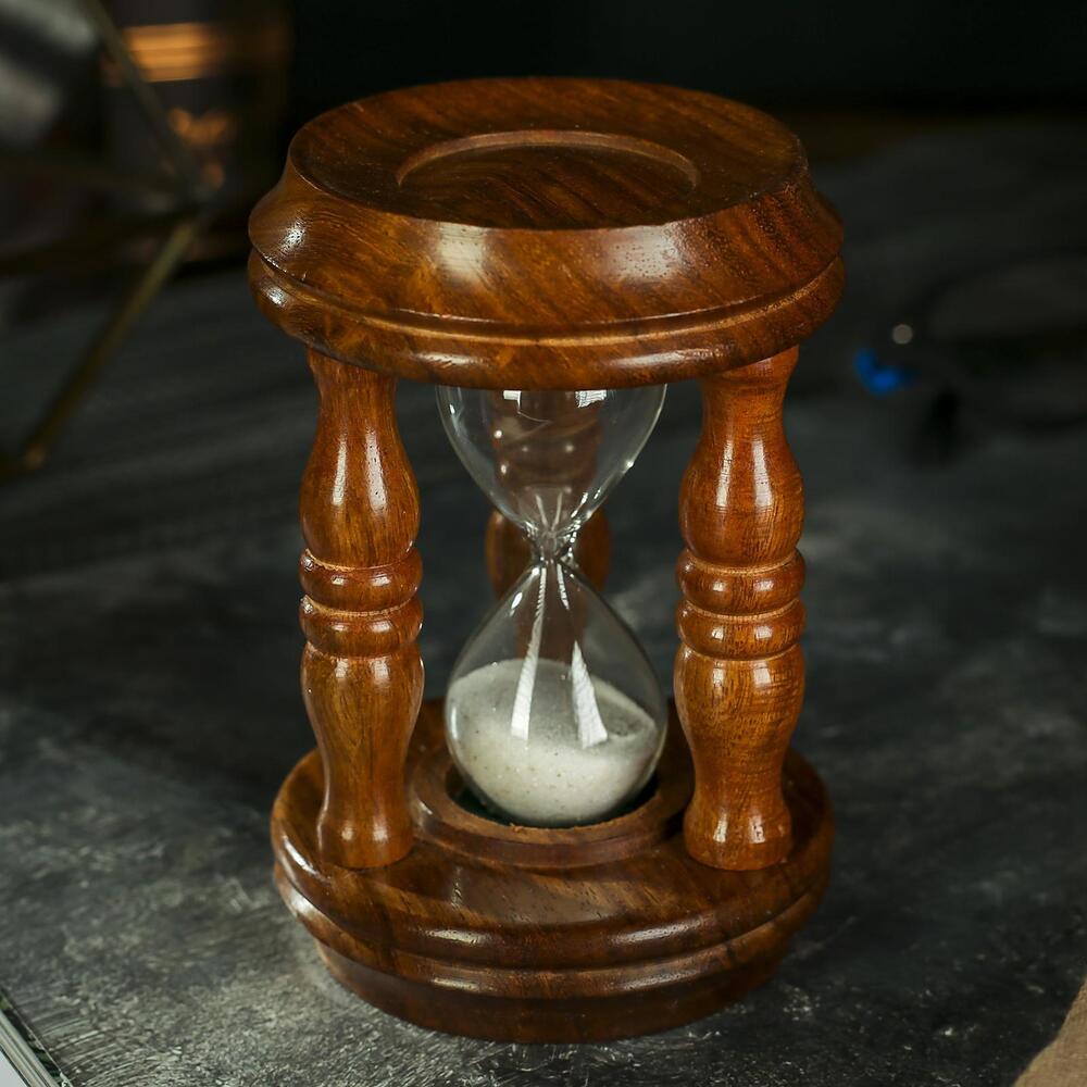 Antique Brass Nautical Sand Timer Hourglass | Vintage Maritime Decor | Gift Collectible