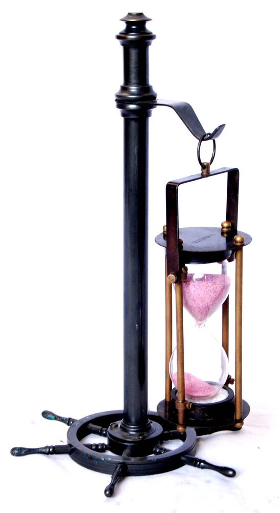 Antique Brass Nautical Sand Timer Hourglass | Vintage Maritime Decor | Gift Collectible