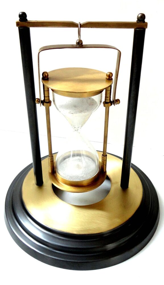 Antique Brass Nautical Sand Timer Hourglass | Vintage Maritime Decor | Gift Collectible