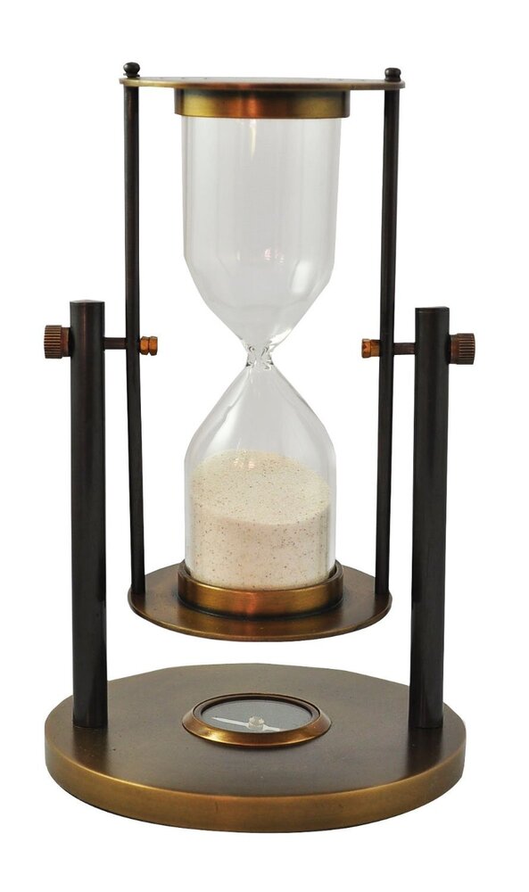 Antique Brass Nautical Sand Timer Hourglass | Vintage Maritime Decor | Gift Collectible