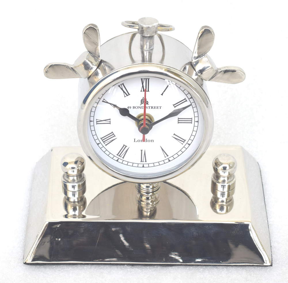 Antique Brass Table Clock | Vintage Desk Clock | Nautical Decor Gift Collectible