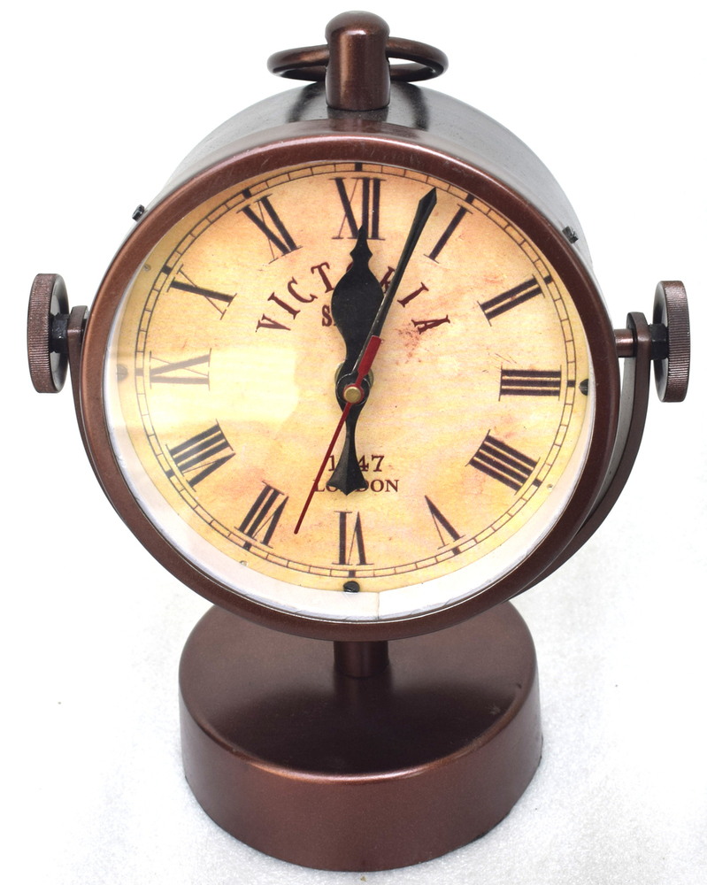 Antique Brass Table Clock | Vintage Desk Clock | Nautical Decor Gift Collectible