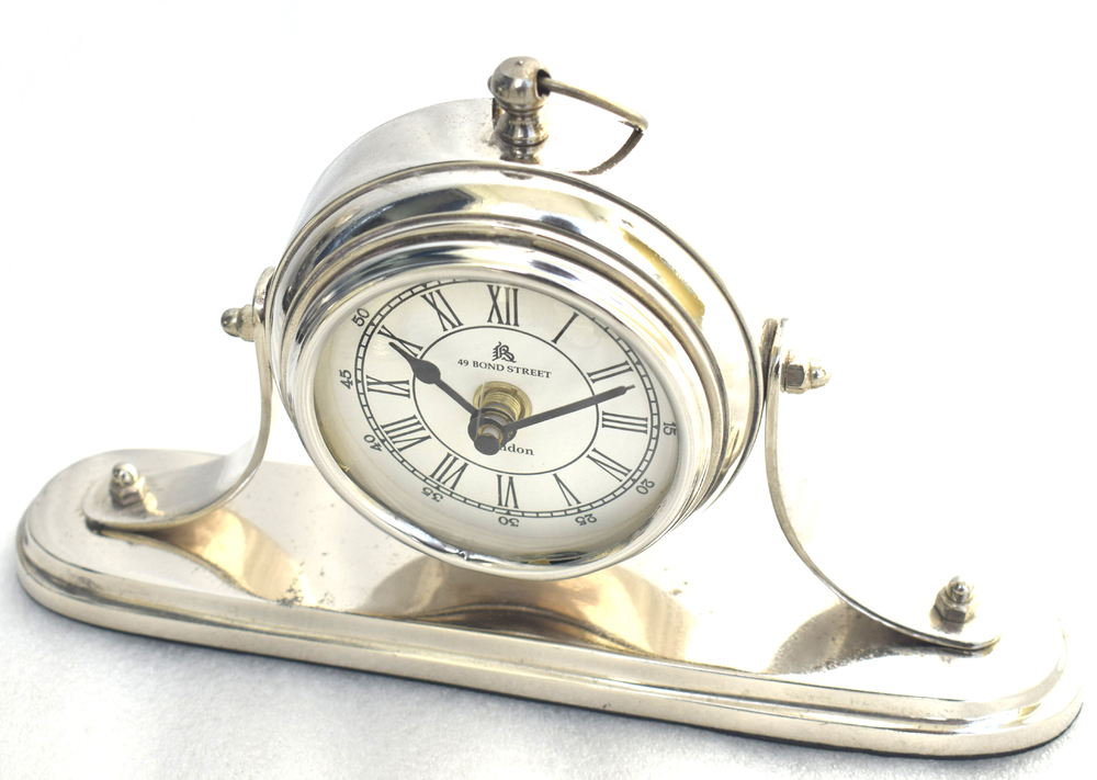 Antique Brass Table Clock | Vintage Desk Clock | Nautical Decor Gift Collectible