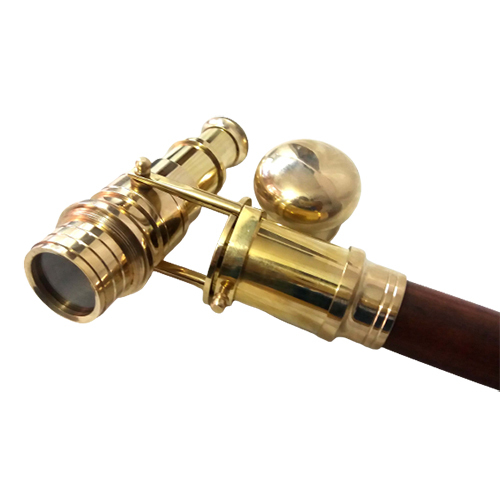 Antique Brass Telescope Walking Stick | Vintage Spyglass Cane | Nautical Explorer Gift | Collectible