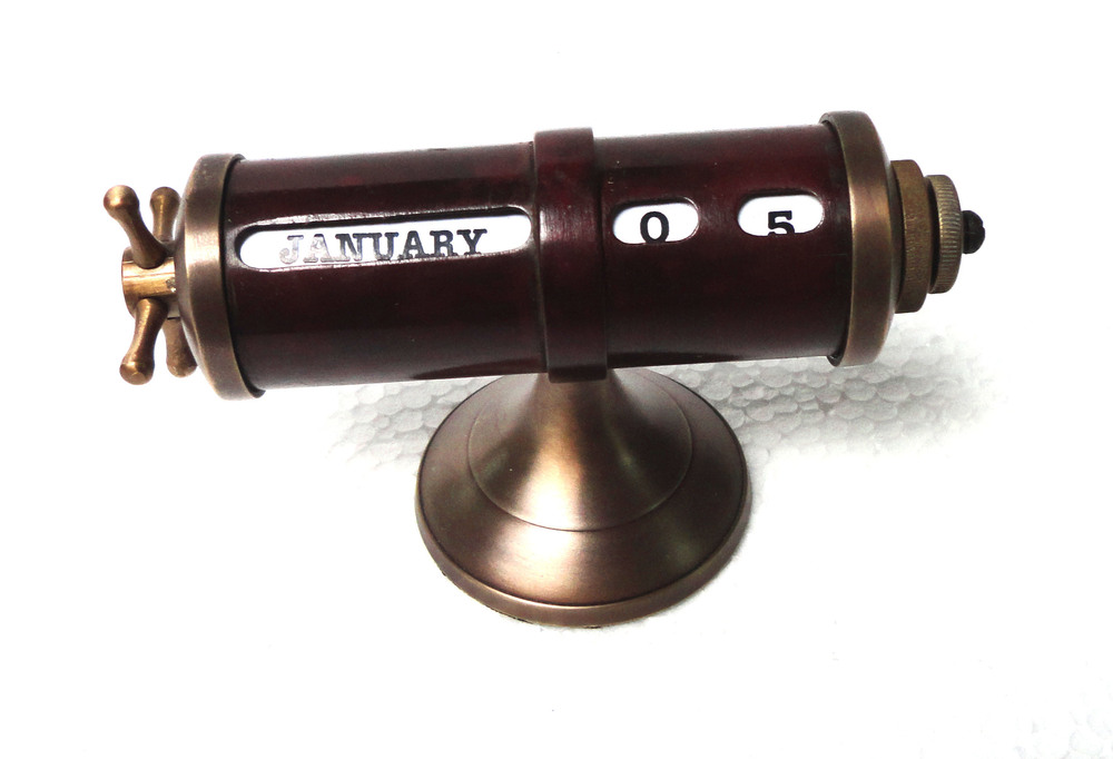 Antique Brass Perpetual Calendar | Vintage Desk Calendar | Office Decor Gift Collectible