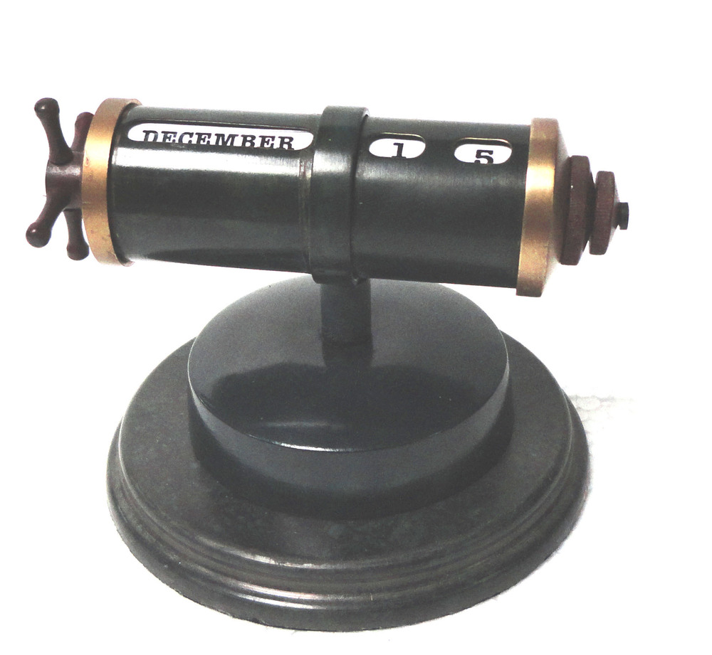 Antique Brass Perpetual Calendar | Vintage Desk Calendar | Office Decor Gift Collectible