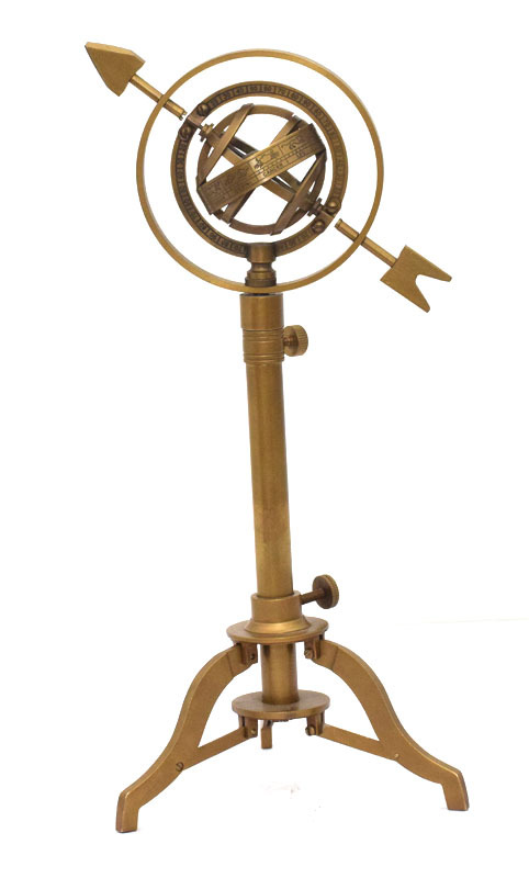 Antique Brass Desktop Armillary Sphere | Vintage Astronomical Globe | Nautical Desk Decor | Gift Collectible