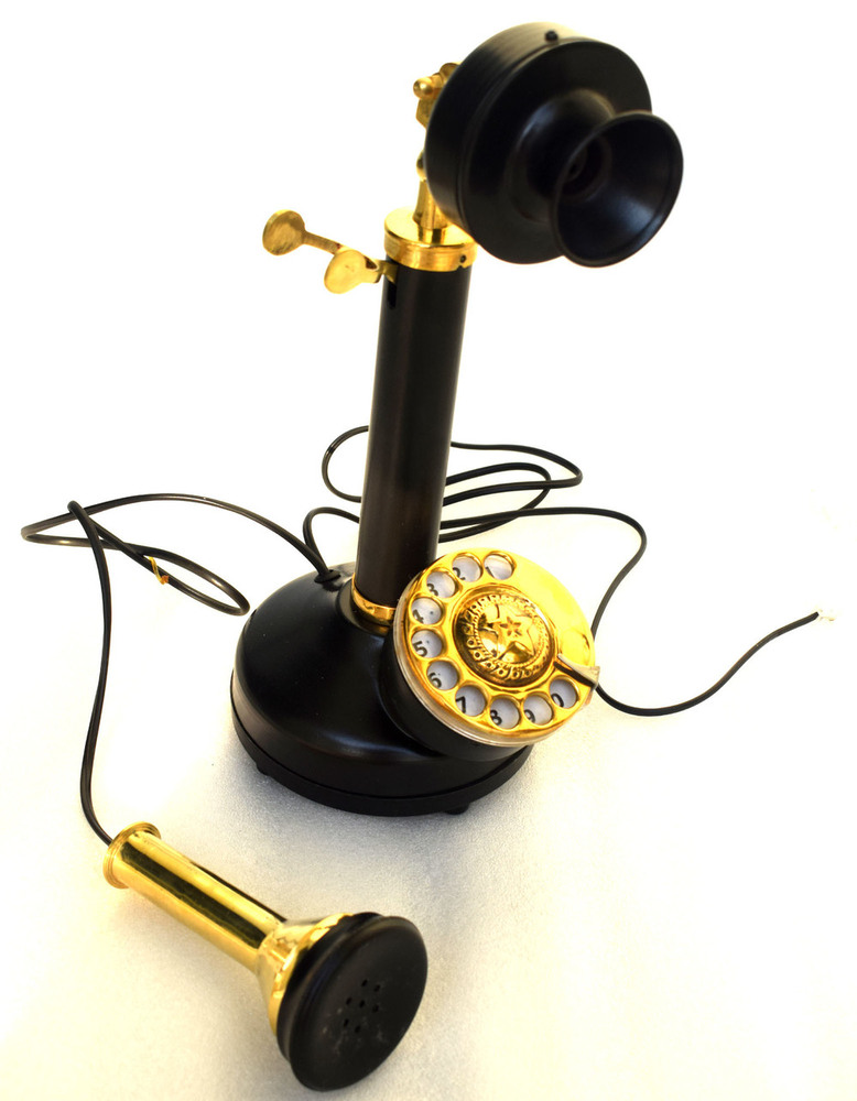 Antique Brass Decorative Working Telephone | Vintage Retro Desk Phone | Functional Collectible Decor