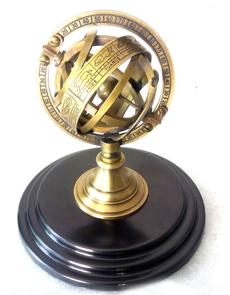 Antique Brass Armillary Sphere | Vintage Astronomical Globe | Nautical Scientific Decor | Gift Collectible