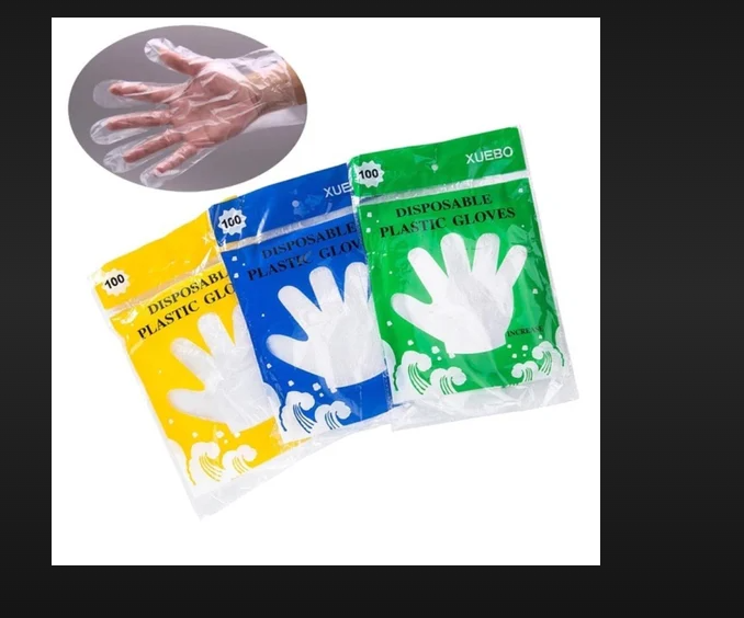 Transparent Disposable Hand Gloves - Plus Size , Sterilized For Medical, Food, Industrial Cleaning Use, Recyclable