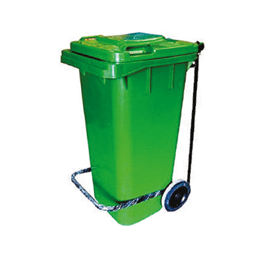 SSDB 120P 120 L Pedal Dustbin - HDPE Plastic 480x540x940 mm Blue | Foot Pedal Lid UV Stabilized Wheeled Mobility
