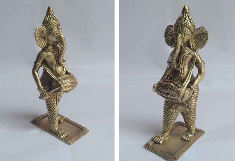 5 Inch Dhak Dhol Ganesh Ji Statue