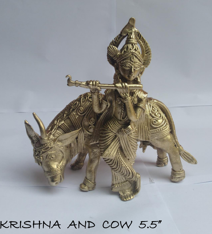 5.5 Inch Krishna Ji With Cow Statue