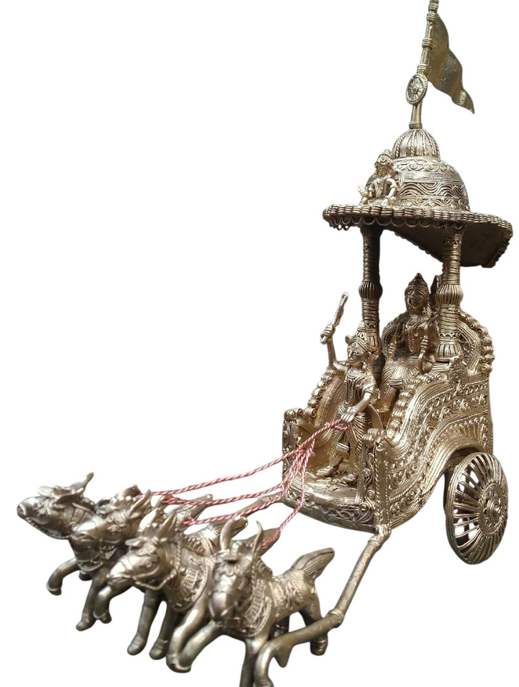 12x13 Inch Arjun And Krishna Ji Statue