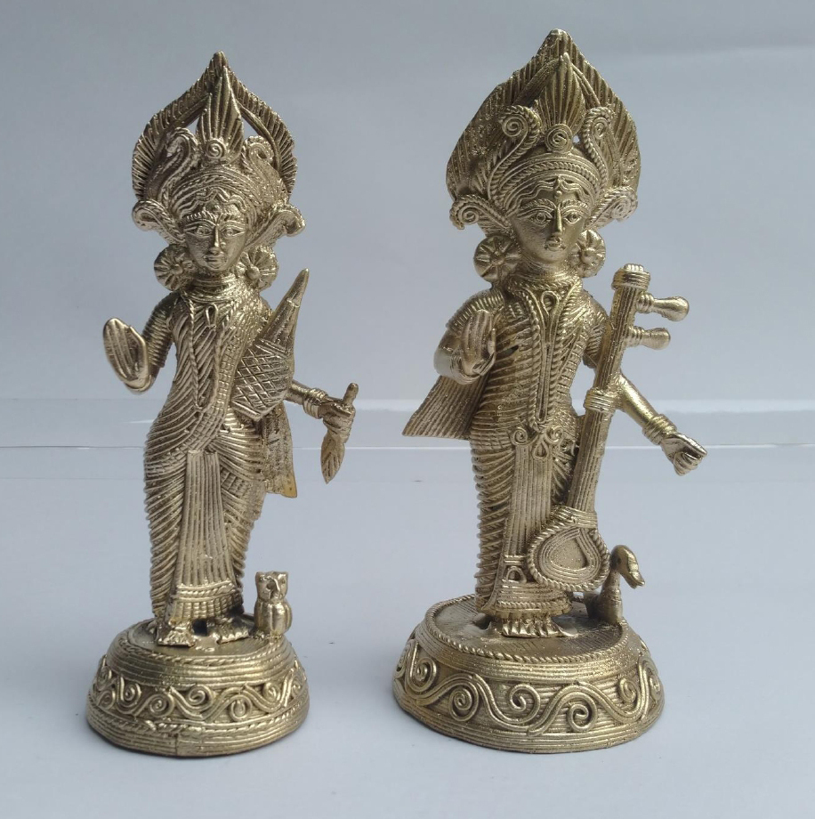 6 Inch Standing Laxmi And Saraswati Ji Statue