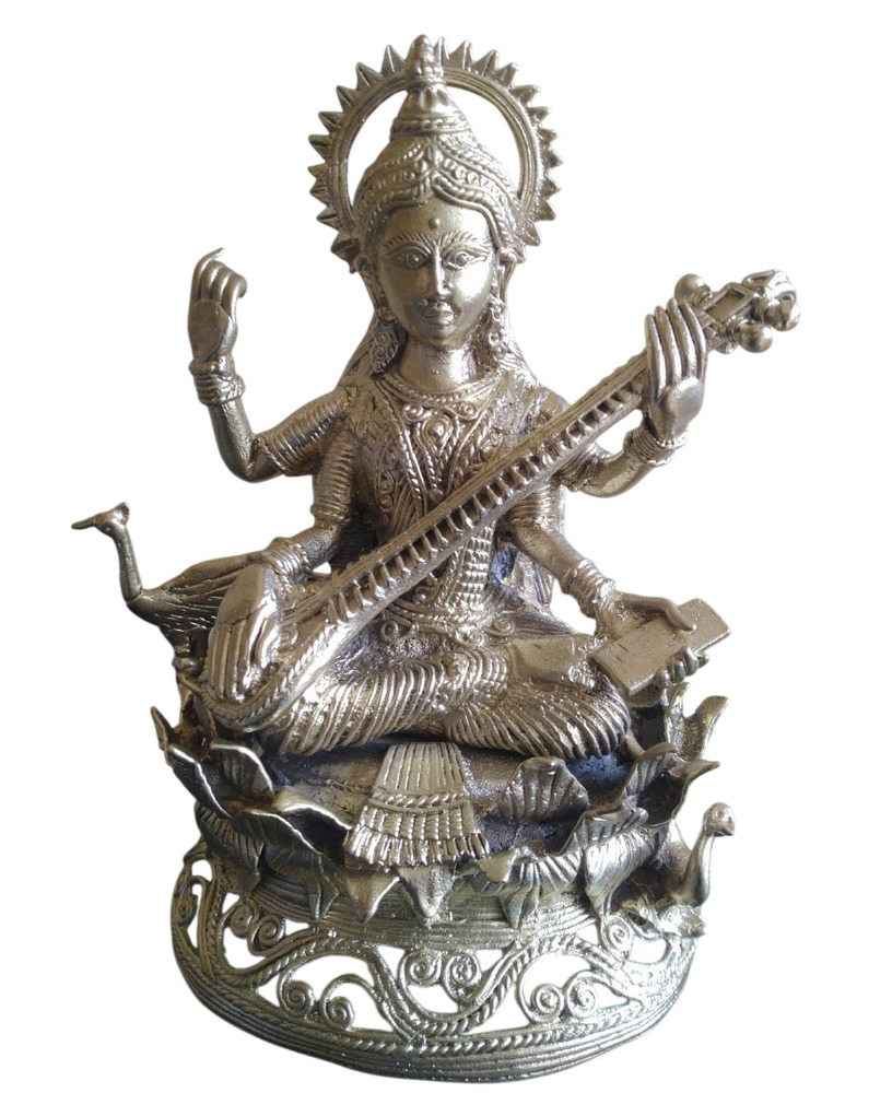 5.5 Inch Saraswati Ji Sitting On Lotus Statue